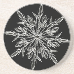 Posavasos Cristal de hielo único sobre negro