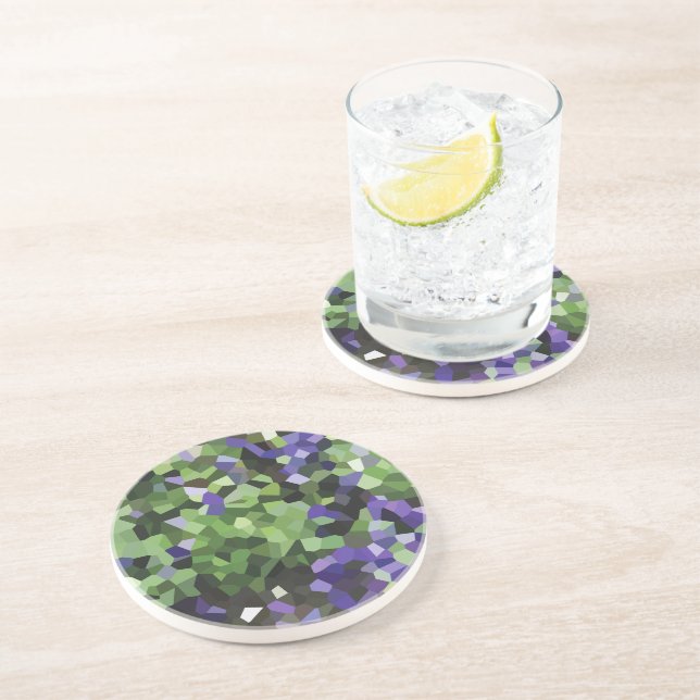 Posavasos Cristal de lavanda geométrico (Lado)