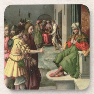 Posavasos Cristo delante de Caiaphas, c.1535 (aceite en el