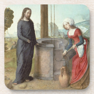 Posavasos Cristo y la mujer de Samaria, c.1500 (aceite en el
