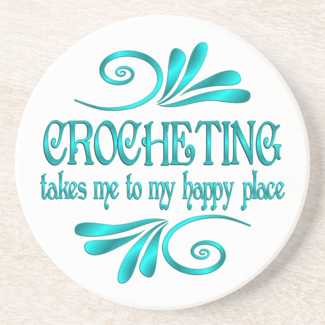 Posavasos Crocheting Happy Place (Frente)