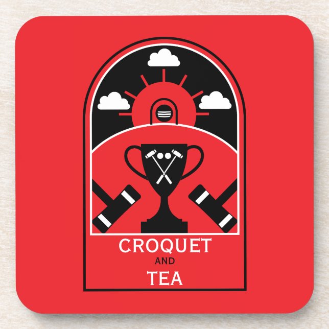 Posavasos Croquet sobre césped (Frente)