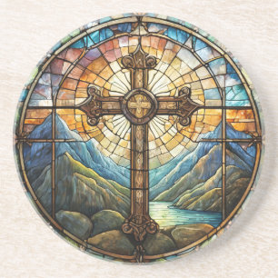 Posavasos Cross Sandstone Coaster