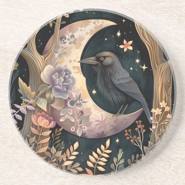 Posavasos Crow Moon Sandstone Coaster (Frente)