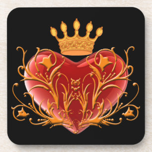 Posavasos Crown Filigree Heart Coasters