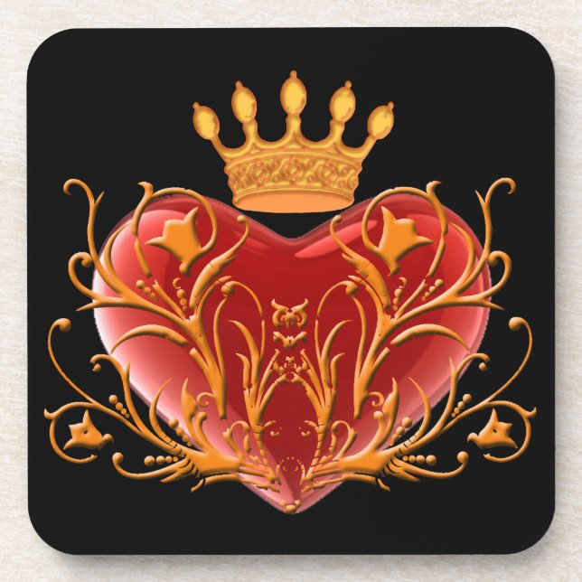 Posavasos Crown Filigree Heart Coasters (Frente)
