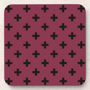 Posavasos Cruces de polka negra sobre morera