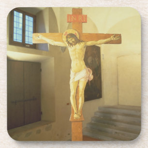 Posavasos Crucifijo (tempera en la madera)