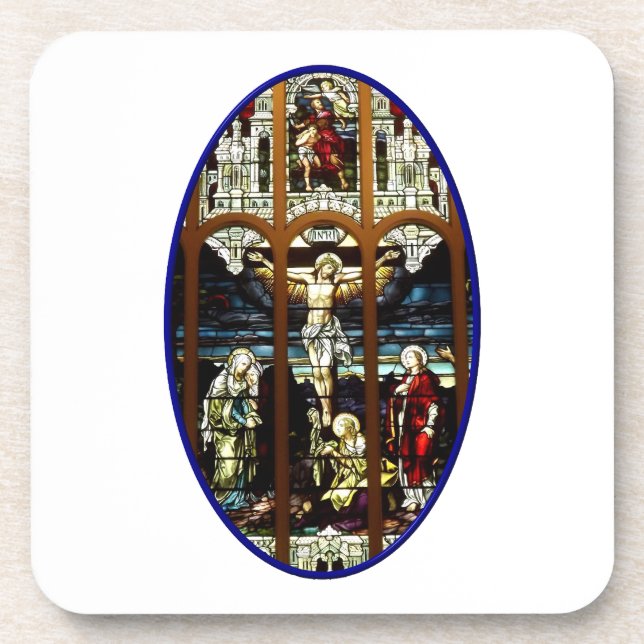 Posavasos Crucifixión del vitral de Jesús (Frente)