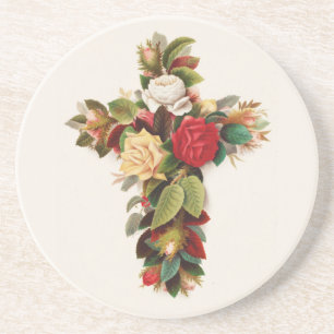 Posavasos Cruz de rosas, ilustración de la era victoriana