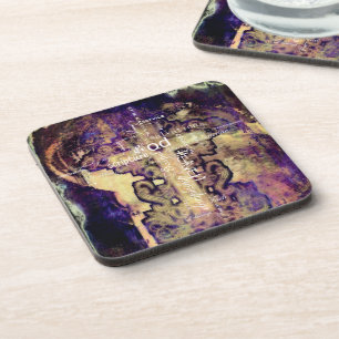Posavasos Cruz grunge y palabras