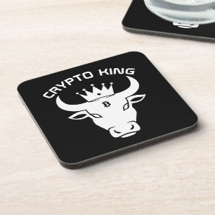 Posavasos Crypto King personalizado negro