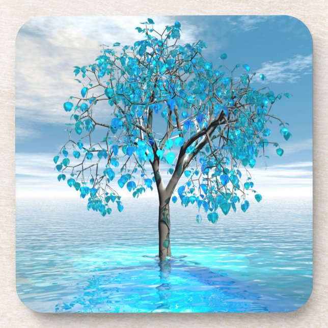 Posavasos Crystal Blue Tree (Frente)