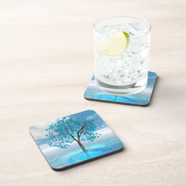 Posavasos Crystal Blue Tree Hard Plaster (Lado Derecho)