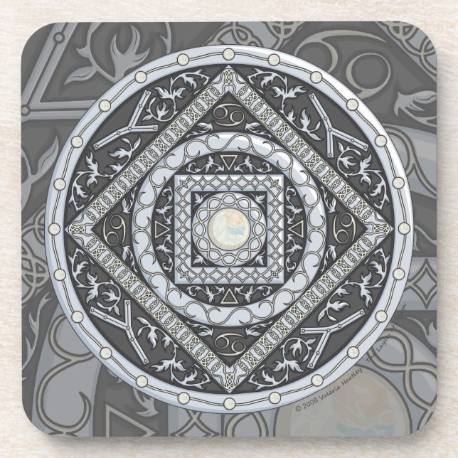 Posavasos Cuadrado de Coaster Mandala de Cáncer (Frente)