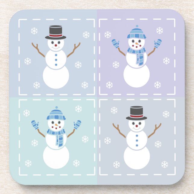 Posavasos Cuadrado de Colcha de Invierno (Frente)