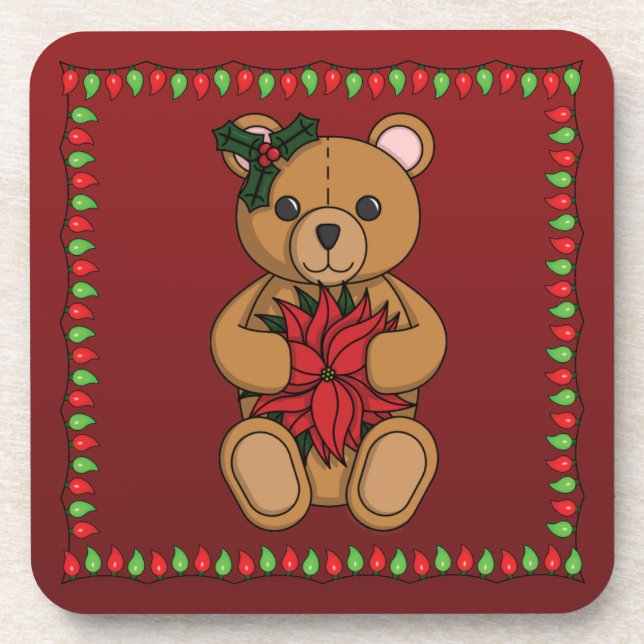 Posavasos Cuadrado de corcho para regalo de Teddy (Frente)