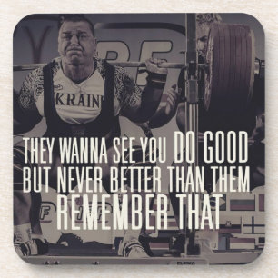 Posavasos Cuadrado de "levantamiento de potencia" Motivador