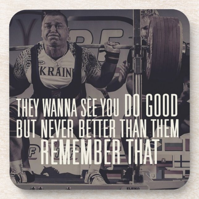 Posavasos Cuadrado de "levantamiento de potencia" Motivador (Frente)