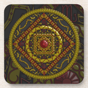 Posavasos cuadrado de mandala de Escorpio