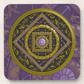 Posavasos cuadrado de mandala de Sagitario