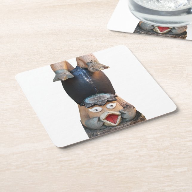 Posavasos Cuadrado De Papel 河 de Kappa 童 Handstand (En perspectiva)