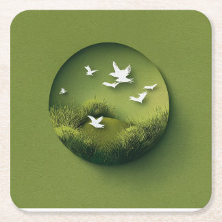 POSAVASOS CUADRADO DE PAPEL 초 록 액 자