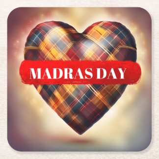Posavasos Cuadrado De Papel 10ème éd. du Madras Day - Edition limitée 
