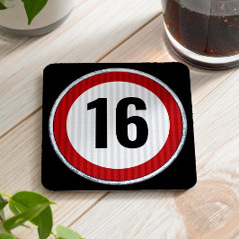 Posavasos Cuadrado De Papel 16th Birthday Speed Limit