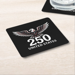 Posavasos Cuadrado De Papel 250 Aniversario Águila USA Patriótico Americano