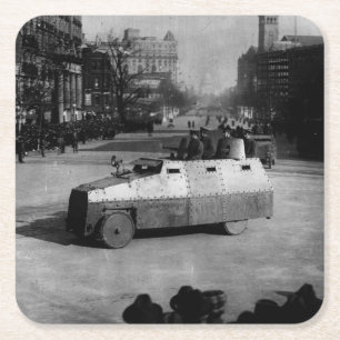 Posavasos Cuadrado De Papel 27 de marzo de 1917:  La escuadrilla del vehículo