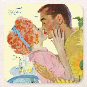 Posavasos Cuadrado De Papel 2 Amor-Pegados