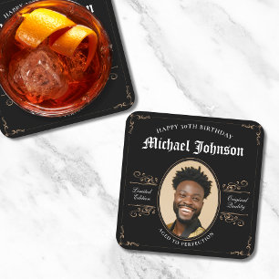 Posavasos Cuadrado De Papel 30 Años de edad a la cosecha clásica de la perfecc