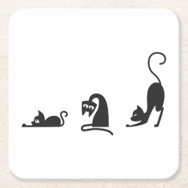 Posavasos Cuadrado De Papel 3 cats
