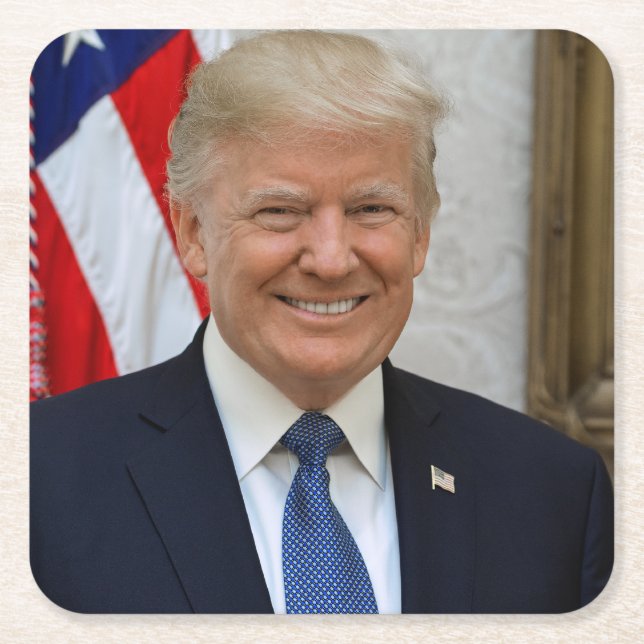 Posavasos Cuadrado De Papel 45 presidente Donald Trump (Anverso)