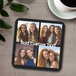 Posavasos Cuadrado De Papel 4 Collage de fotos - puede cambiar el color de fon<br><div class="desc">¡Usa tus fotos de Instagram cuadradas para obtener los mejores resultados! PARA CAMBIAR EL FONDO - haga clic en el área de diseño personalizar o avanzado, y elija un color en el selector de color. Añade tus fotos e instantáneas favoritas a esta tira de película para un divertido guardián de...</div>