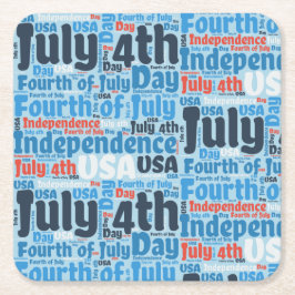 Posavasos Cuadrado De Papel 4 de julio