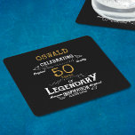 Posavasos Cuadrado De Papel 50.º cumpleaños Black Gold Legendario Retro<br><div class="desc">Una elegante y personalizada montaña de papel de 50 años que es fácil de personalizar para esa fiesta especial de 50 años.</div>