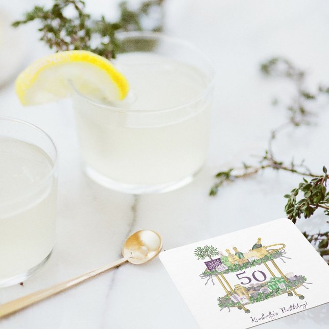 Posavasos Cuadrado De Papel 50.º Personalizado de carros de bar Mahjong (Subido por el creador)