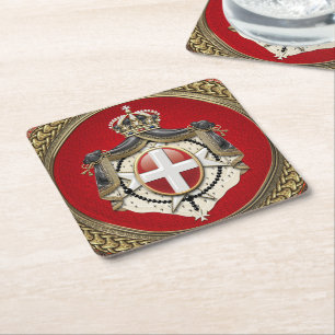 Posavasos Cuadrado De Papel [600] Orden de Malta - Escudo de armas SMOM