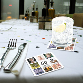 Posavasos Cuadrado De Papel 60 hombres de collage de fotos de la fiesta de cum