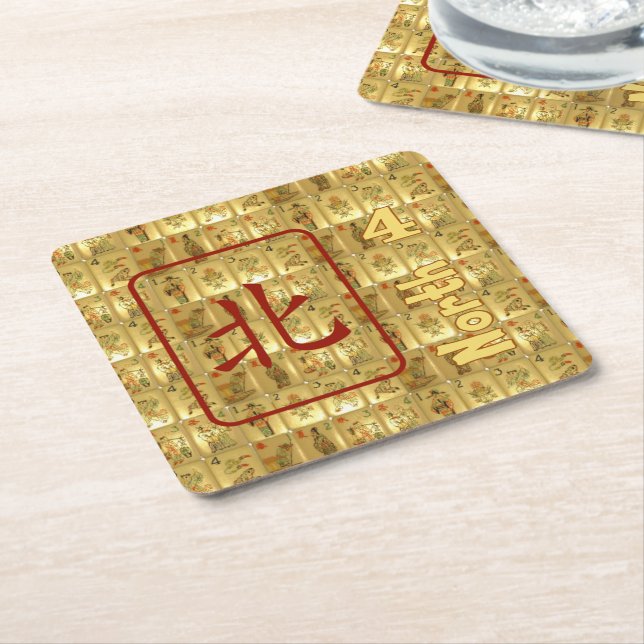 Posavasos Cuadrado De Papel 6 prácticos de costa de papel - viento del norte (En perspectiva)