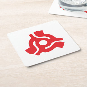Posavasos Cuadrado De Papel 7 pulgadas adaptador de vinilo de 45 rpm inserte l