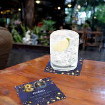 80.º cumpleaños estrellas de oro azul marino