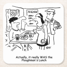 Posavasos Cuadrado De Papel A la pareja le dijeron que se comieron el almuerzo