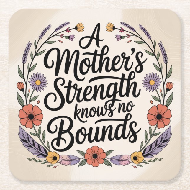 Posavasos Cuadrado De Papel A Mother's Strength Knows No Bounds (Anverso)