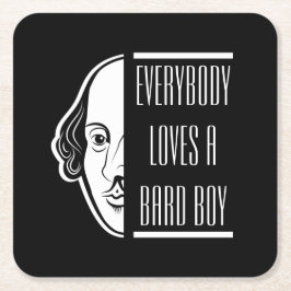 Posavasos Cuadrado De Papel A todo el mundo le gusta un chico Bardo Shakespear