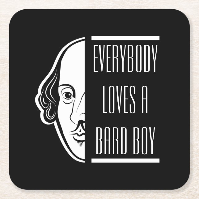 Posavasos Cuadrado De Papel A Todos Les Encanta Un Niño Bardo Shakespeare Thes (Anverso)