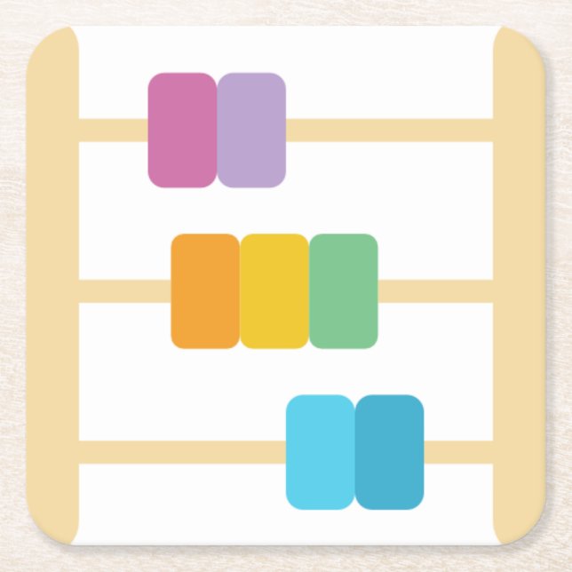 Posavasos Cuadrado De Papel abacus (Anverso)