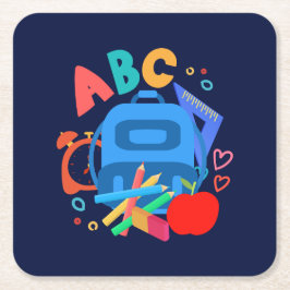 POSAVASOS CUADRADO DE PAPEL ABC